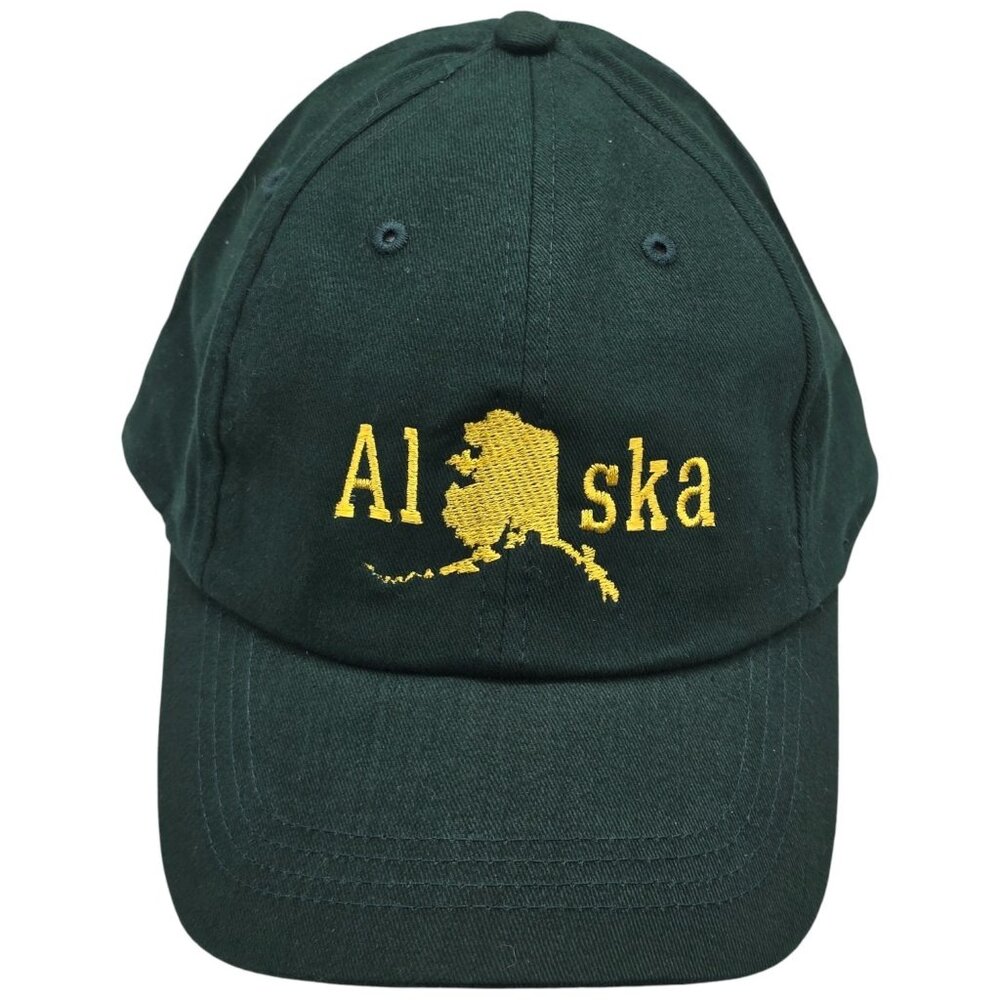 Alaska Embroidered Green Baseball Cap With Adjustable Strap - Picture 2 of 9